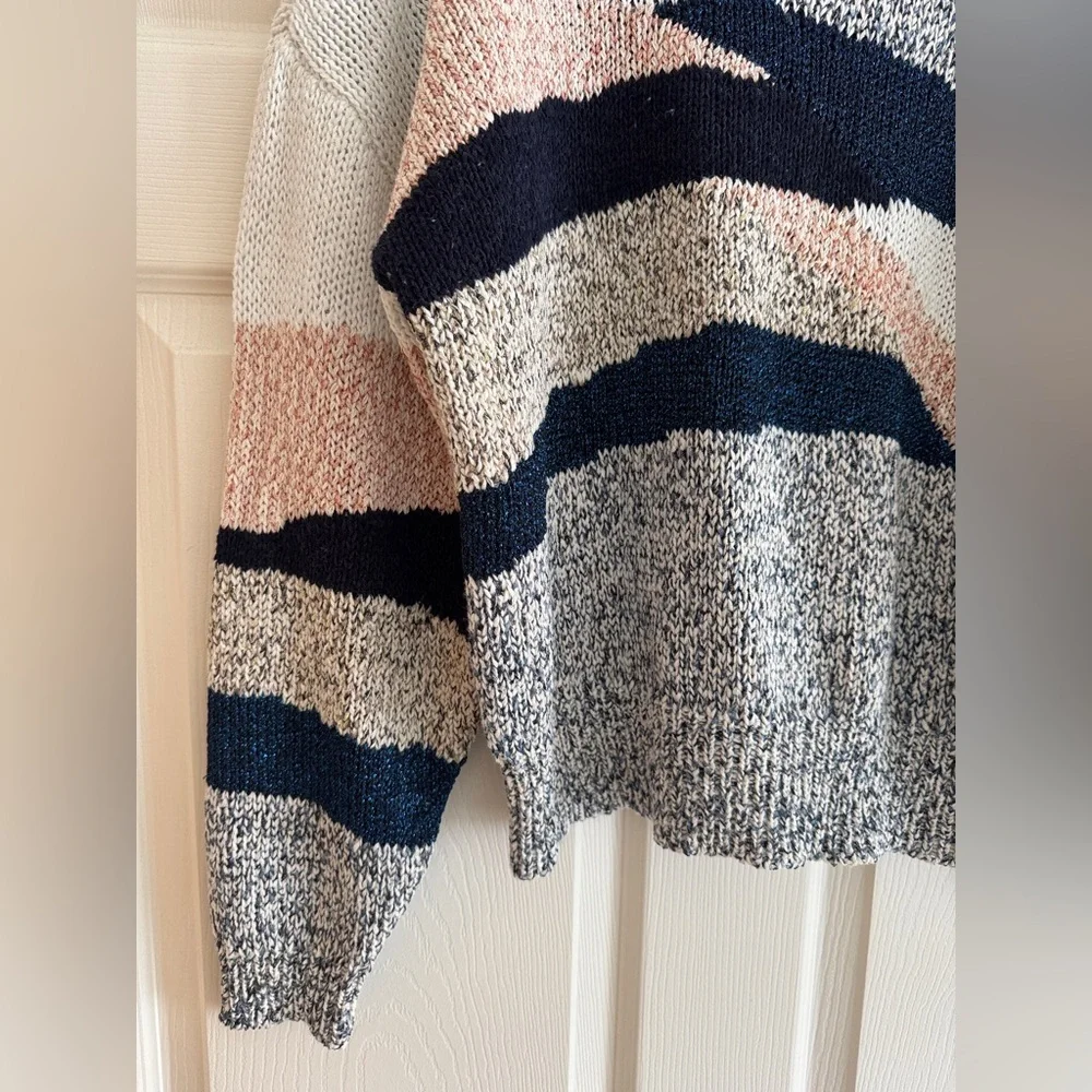 SUNCOO Paris Sweater T2 / Medium Abstract Knit Pullover Neutral Stripe